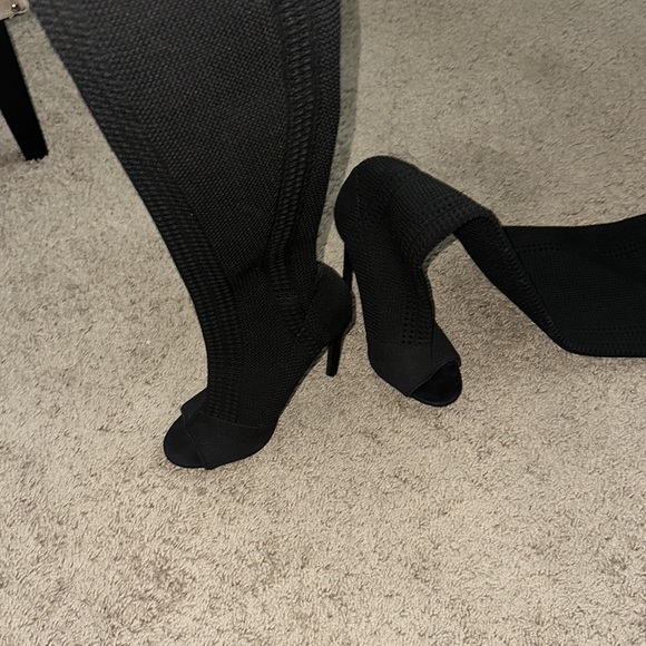 Open Toe Stiletto Heel Sock Boots - Picture 5 of 5